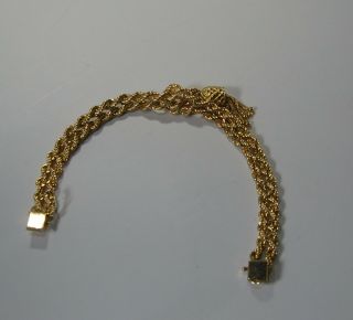 VINTAGE 14 Karat Solid Gold double rope tassel bracelet 32.  5 gram 9