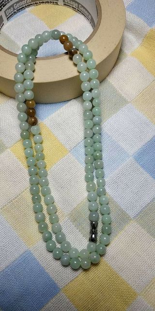 Grade A 100 Natural Burma Jadeite Jade Beaded Necklace 183
