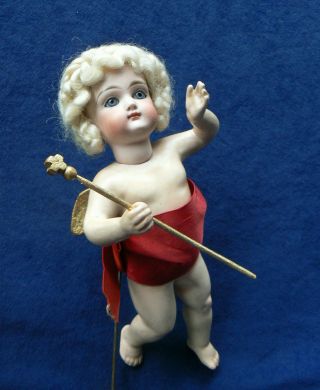 1880 Rare 9 " Kestner Christmas Angel Doll Closed Mouth 24k Gold Leaf Wings Staff