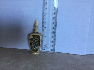 Antique Chinese Bone Snuff Bottle Hand Carved