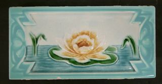 Antique Tile With Water Lily