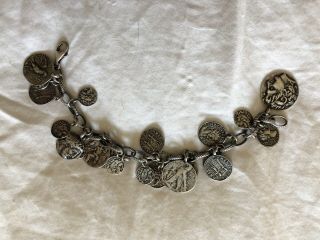 Silpada Sterling Silver Ancient Coin Charm Bracelet.  Discontinued Design.