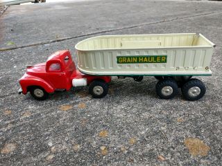 14” Yamaichi Japan Studebaker Grain Hauler Semi Truck and Trailer. 2