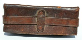 JAPANESE WWII RARE ENLISTED SOLDIER COMBAT BELT LEATHER AMMO POUCH WW2 2