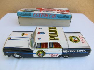 Vintage HighWay Patrol Police Tin Friction Cruizer Made Japan 15 