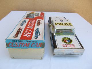 Vintage HighWay Patrol Police Tin Friction Cruizer Made Japan 15 