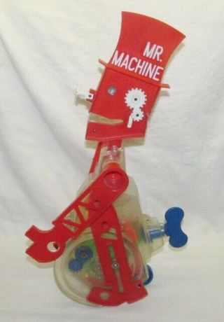 Vintage Ideal Mr Machine Wind Up Walking Toy Robot 1970 