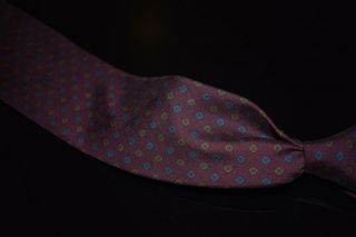 Nwot Dunhill Hand Made England Ancient Madder Wine Untipped Neat Silk Tie Nr A1p