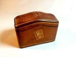 Antique Italian Florence,  Italy Tooled & Gilt Leather Playing Card Case B