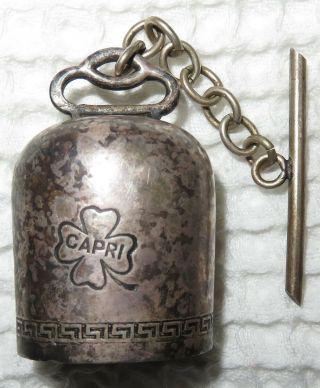 Vintage Wwii Era Sterling Silver Capri Lucky Bell San Michele 1.  75 Ozt.  925
