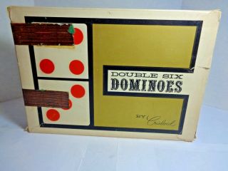 Vintage Crisloid Red Double Six Dominoes In Exclusive 3 D Storage Case