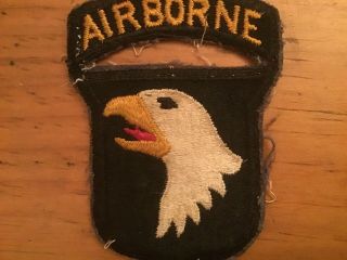 Ww2 Us Army 101st Airborne Division Patch W/attached Tab