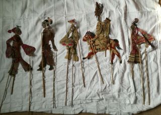 Vintage - Group Of 5 Chinese Shadow Puppets