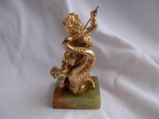 ANTIQUE FRENCH GILT SPELTER FIGURE,  PUTTI,  XIX CENTURY 3