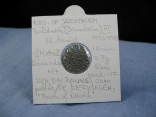 Ancient Crusader Coin Denier Denar Jerusalem Baldwin Iii 1143 - 1163 Vf
