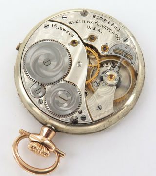 1922 Elgin 12s 15j Slim Line Pocket Watch Movement And Dial.