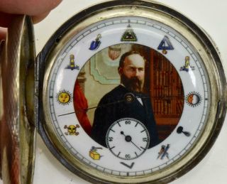 Antique American President James Garfield Masonic Pocket Watch By G.  L.  Ames&bro