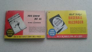 2 Armed Service Edition Books: 1925 You Know Me Al And 1946 Baseball Recorder