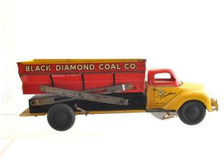 Vintage Antique Wind Up Tin Litho Courtland Black Diamond Coal Co Dump Truck