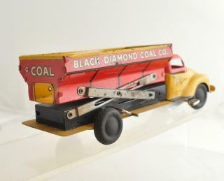 Vintage Antique Wind up Tin Litho Courtland Black Diamond Coal Co Dump Truck 2