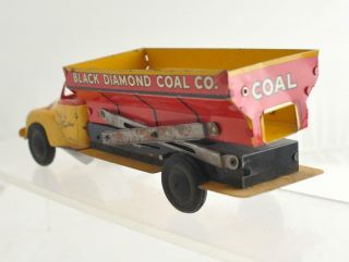 Vintage Antique Wind up Tin Litho Courtland Black Diamond Coal Co Dump Truck 3
