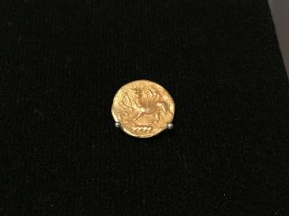 Ancient Greek Gold Coin Of Bearded Man And Beast 2