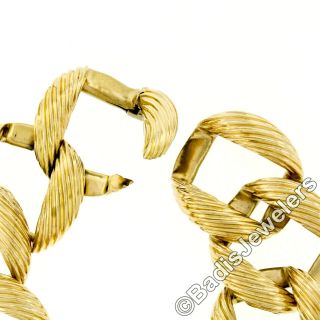 Vintage Large 14k Yellow Gold Grooved 1 