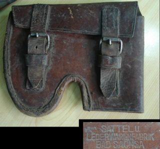 Wwi Ww2 Orig.  German Leather Engineer Axe Carrier Marked