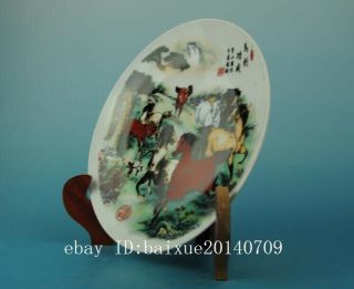 Chinese antique famille rose porcelain Hand painted horse pattern plate b01 3