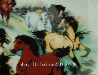 Chinese antique famille rose porcelain Hand painted horse pattern plate b01 5