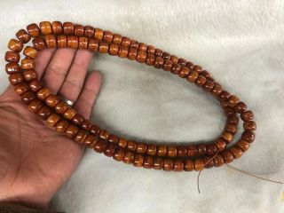 Tibet Old Material Yak Bone Kapala Barrel Bead Amulet 108 Prayer Beads 10×8mm