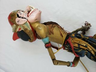 Great puppet Indonesian Wayang Golek carved wood.  Vintage 60s 4