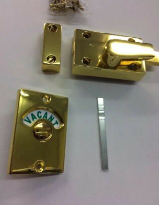 Vintage Brass Toilet Indicator Lock Bolt Vacant Engaged Lock Bolt