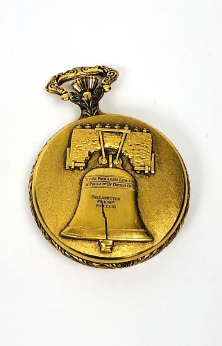 Vintage Lucerne 17 Jewels Pocket Watch Liberty Bell Bald Eagle