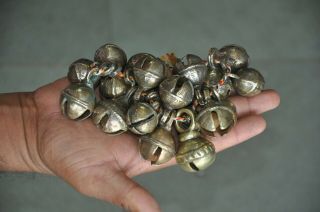 20 Pc Old Brass Small Round Handcrafted Fine Quality Bells,  Rich Patina