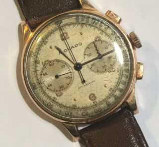 ANTIQUE MOVADO CHRONOGRAPH 18 K.  SOLID GOLD 2