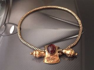 Rare Victorian 9ct Gold Garnet Snake Bracelet 2