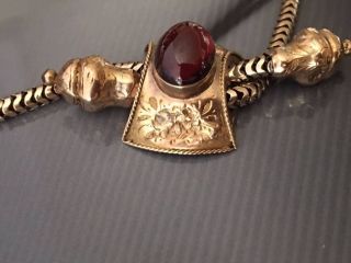 Rare Victorian 9ct Gold Garnet Snake Bracelet 3