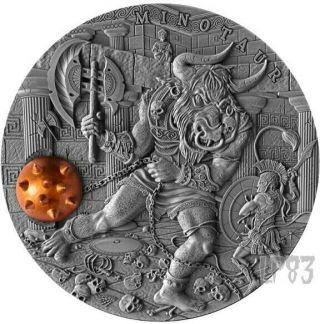 2017 2 Oz Silver Minotaur Ancient Myths Coin 5$ Niue.