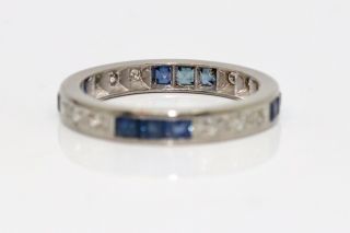 A Stunning Vintage Art Deco Platinum 950 Sapphire & Diamond Eternity Ring 12474 2