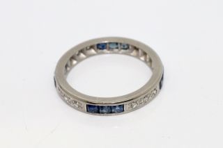 A Stunning Vintage Art Deco Platinum 950 Sapphire & Diamond Eternity Ring 12474 3