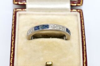 A Stunning Vintage Art Deco Platinum 950 Sapphire & Diamond Eternity Ring 12474 5