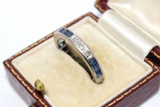 A Stunning Vintage Art Deco Platinum 950 Sapphire & Diamond Eternity Ring 12474 6