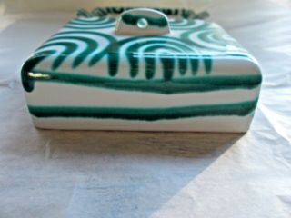 Austria square covered cheese tray/plate Gmundner Keramik Dizzy Green 5