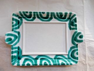 Austria square covered cheese tray/plate Gmundner Keramik Dizzy Green 8