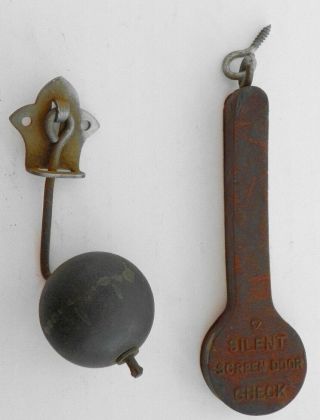 2 Styles Late 19th Century Antique Screen Door Checks (stops)