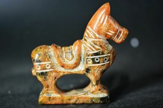 Exquisite Chinese Old Jade Carved Horse Lucky Statue J10