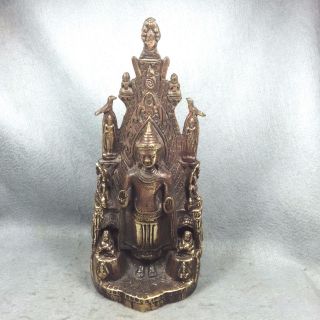 11 " Phra Ancient Buddha Stand Statue Antique Thai Amulet Talisman Decorate Home