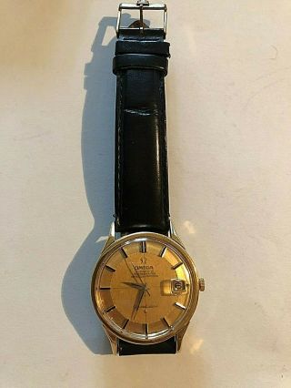 Vintage 18K OMEGA CONSTELLATION 561 Cinnamon Pie Pan Dial Men ' s Watch 2