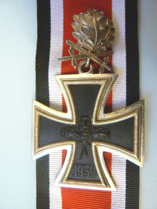 1957 Germany,  Wwii Ek Knights Iron Cross,  W Oak Leaves And Swords,  800,  Very Rare